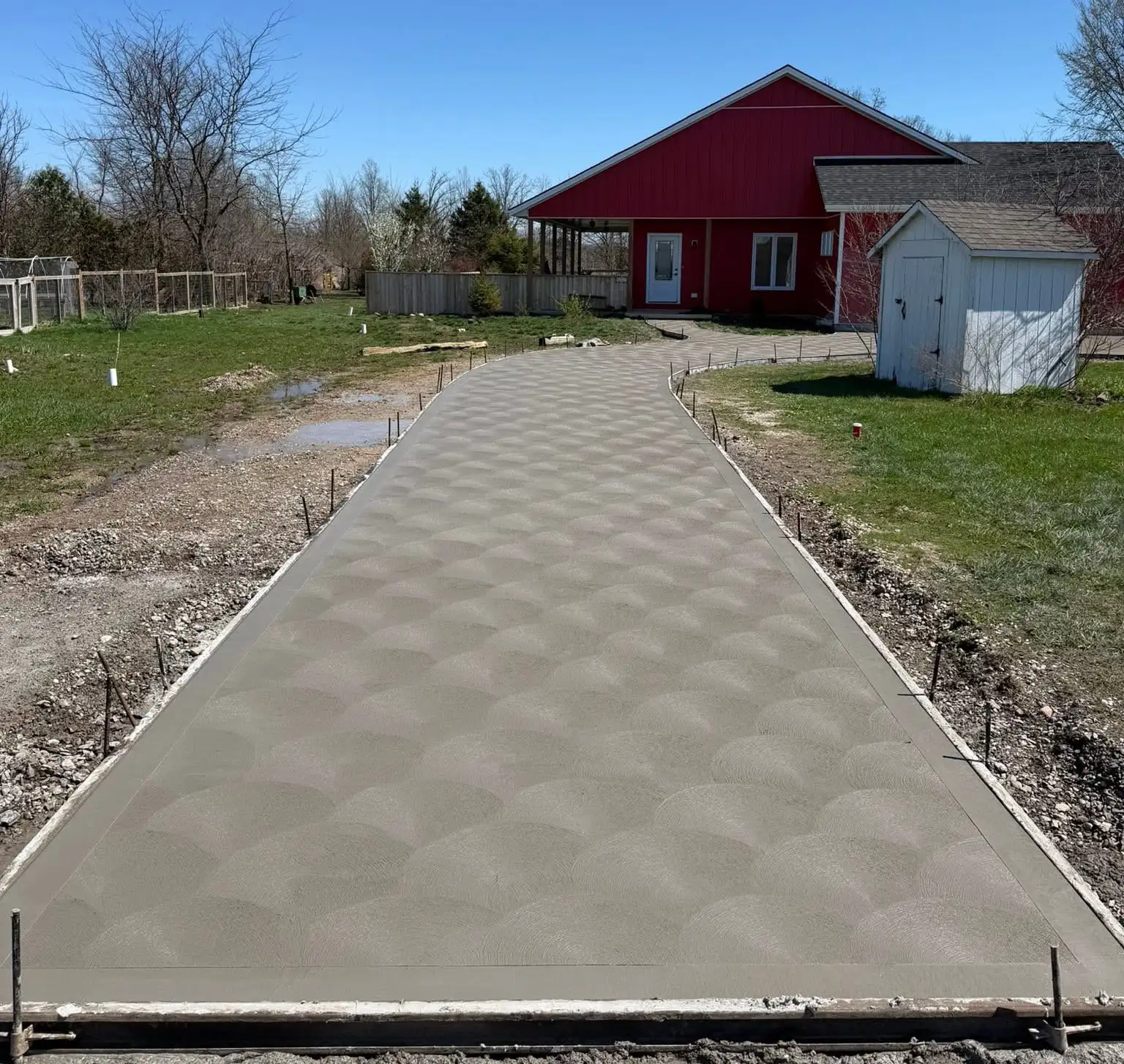 Rosette finish concrete driveway in Windsor