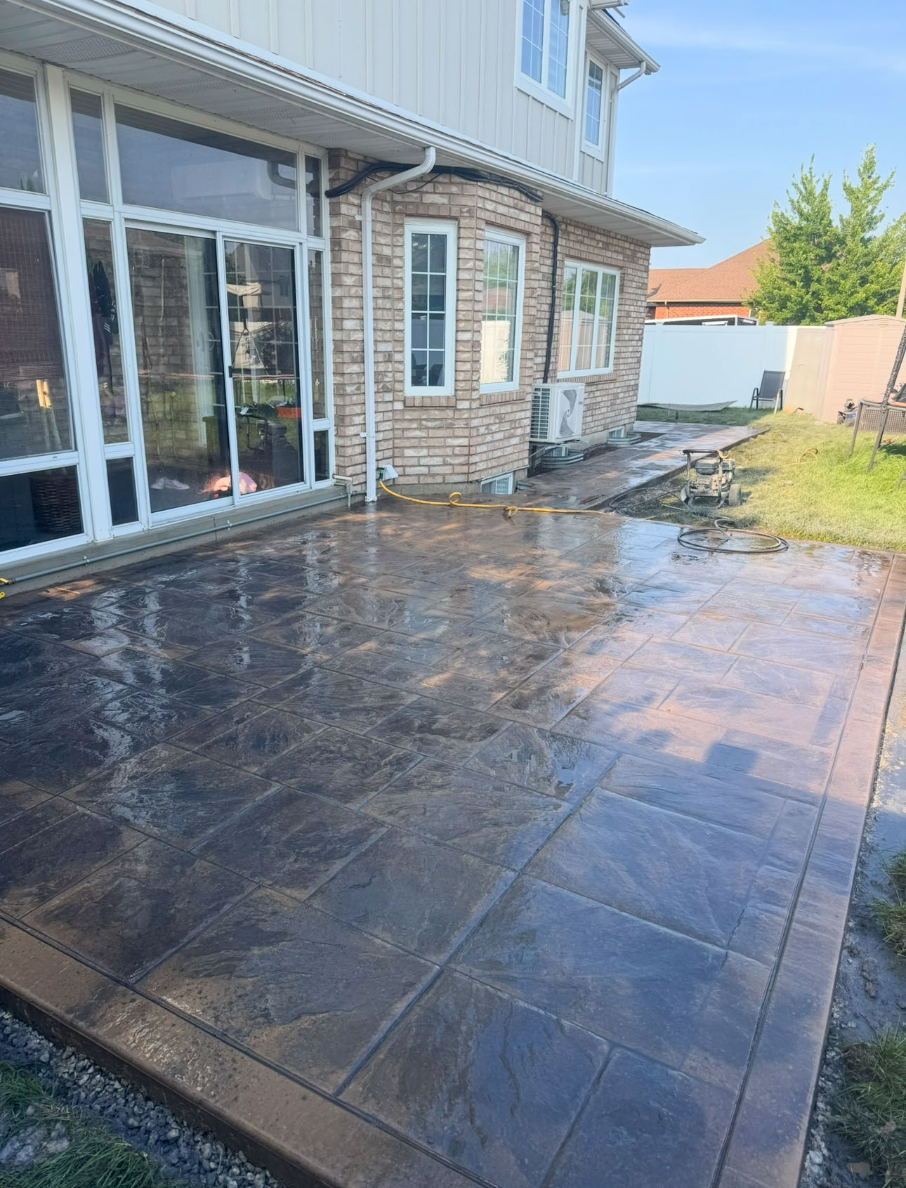Stamped Concrete concrete finishing on completed project
